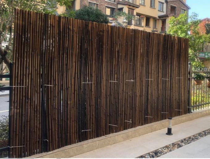 De natuurlijke van de Omheiningspanels rolled bamboo van het Bamboemateriaal Geschilderde Bamboe Omheining Privacy Garden Border 0