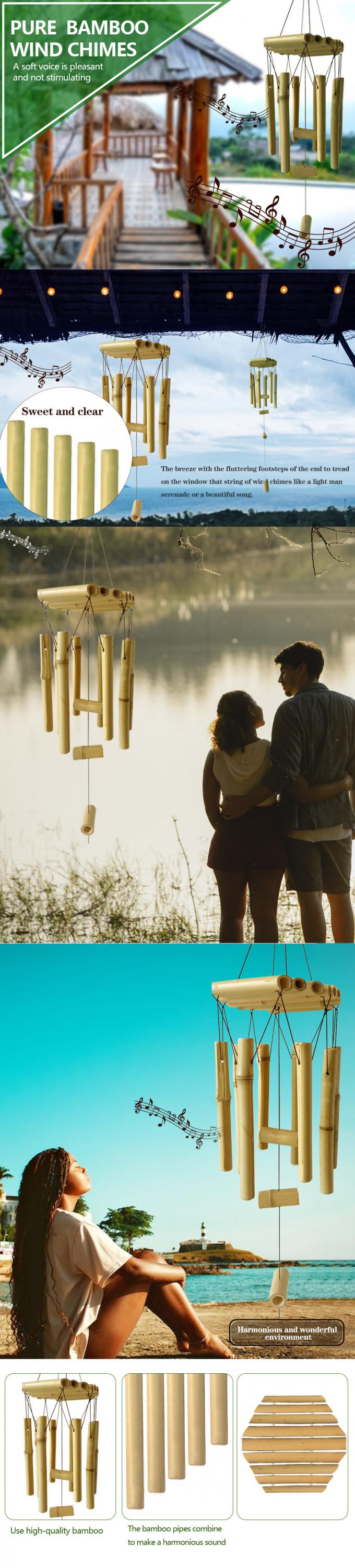 Bamboe windklokken met een verbazingwekkende diepe toon voor tuin patio huis of buiten decor 1