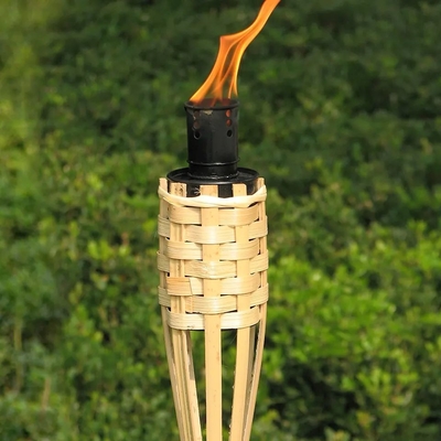 Natuurlijke bamboe Tiki Torch Tuin Speelgoed Kleurrijke bamboe torch voor kinderen en buitenfeesten