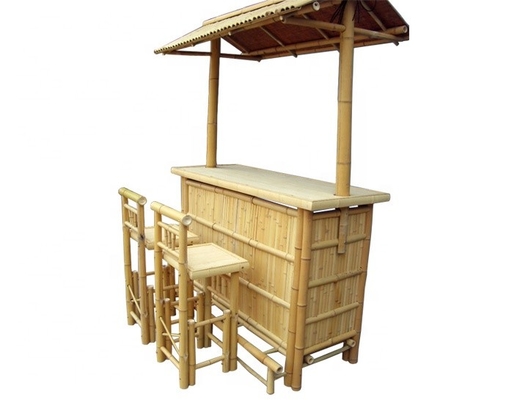 Vernis Schilderen Bamboe Tiki Bars Met Teller Drank Tafel Opvouwbare Strand Bars