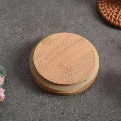 8.5cm van het het Lekbewijs van Bamboedeksels de Kaarskruiken met Kleurrijk Silicium Ring Size Customized