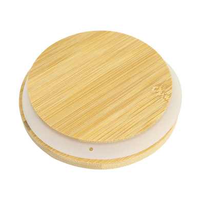 Regelmatige Mond Mason Jar 70mm Deksels van de Bamboekruik met Straw Hole Reusable Jar Lids