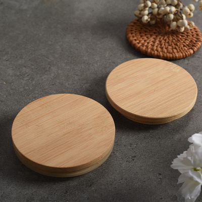 Regelmatige Mond Mason Jar 70mm Deksels van de Bamboekruik met Straw Hole Reusable Jar Lids