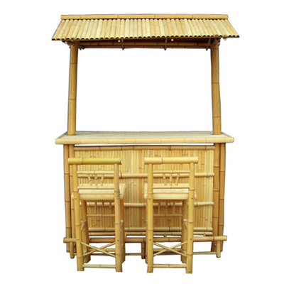 Het Bamboe Tiki Bar With Roof van 220 Cm Hoogte de Barkrukken van het 4 Stukkenbamboe