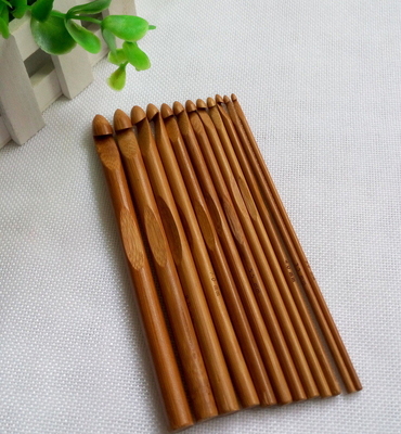 8 stukken 1mm tot 2.75mm Houten Bamboehaaknaalden Geplaatst Handcrafted-Breinaalden