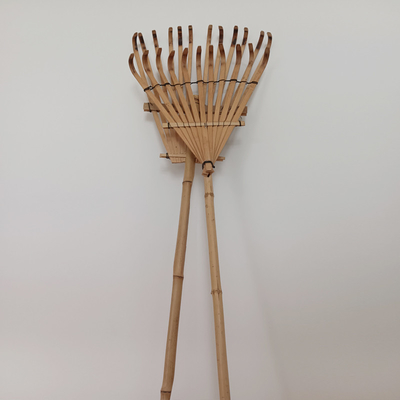 12 tand 140cm Bamboehark Met de hand gemaakt voor de Hark van het de Tuingazon van het Poolblad