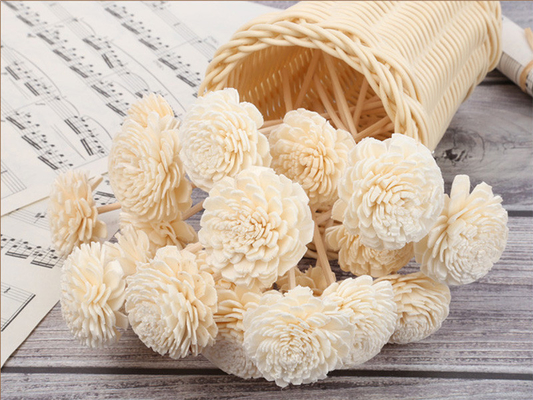 Bemerkt Houten Droog Sola Flower Reed Diffuser 15cm met Katoenen Wiek voor Decoratief