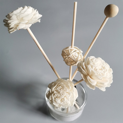 Huis Geur Bewaard Reed Diffuse Dried Sola Flower Reed Diffuser met Katoenen Wiek