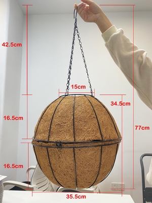 Van het Bamboecoco van het metaalkader van de de Voeringsbloem de Potten Openluchttuin 27cm Diameter