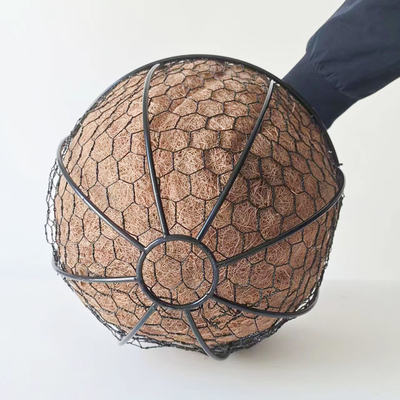 Van het Bamboecoco van het metaalkader van de de Voeringsbloem de Potten Openluchttuin 27cm Diameter