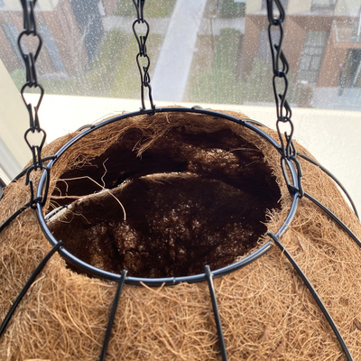 Van het Bamboecoco van het metaalkader van de de Voeringsbloem de Potten Openluchttuin 27cm Diameter