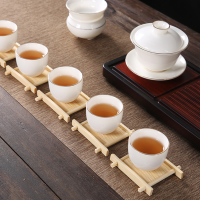 Natuurlijke de Whiskyonderlegger voor glazen van koffietray bamboo wood mat dressed voor Drank