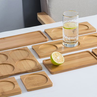 Natuurlijke de Whiskyonderlegger voor glazen van koffietray bamboo wood mat dressed voor Drank