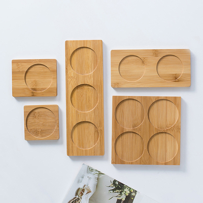 Van de de Onderleggers voor glazen Milieuvriendelijke Originele eco-Vastgestelde Koffie van het douanebamboe het Bamboe houten Mat van Tray Square /Round