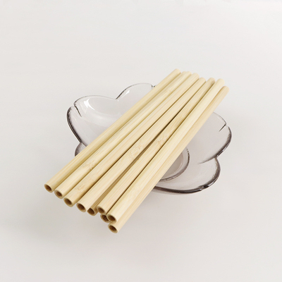 Biologisch afbreekbaar Natuurlijk 20cm Juice Tea Bamboo Fiber Straws Thee het Drinken Douaneembleem