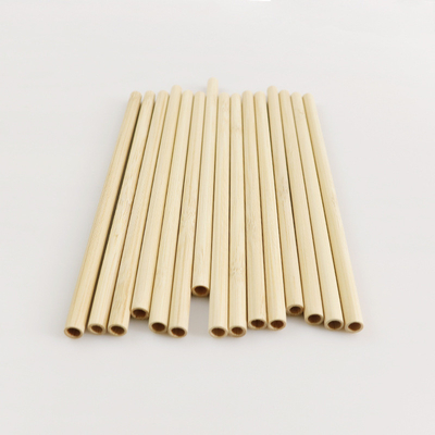 Biologisch afbreekbaar Natuurlijk 20cm Juice Tea Bamboo Fiber Straws Thee het Drinken Douaneembleem
