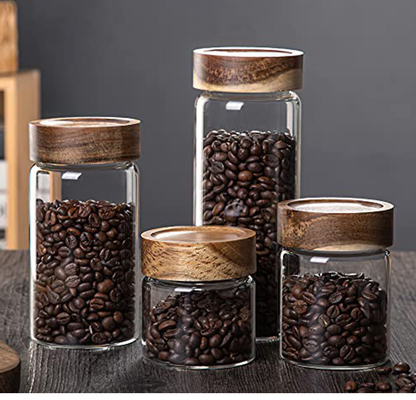Houten Bamboe Opnieuw te gebruiken Inblikkende Deksels voor van de de Opslagthee van het Voedselgraangewas de Kruidenkoffie