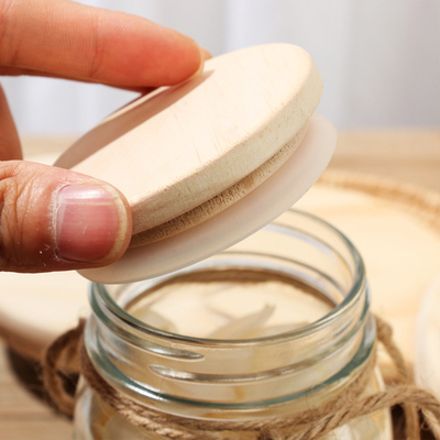 Van de het Glasopslag van de voedselkeuken van de Kruikdeksels de Houten Deksels met goed Verzegelde Siliciumcirkel