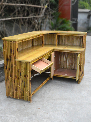 Cabana Partijbamboe Tropisch Tiki Bar 220x160cm met de Onderkrukken van de Kabinetsplank