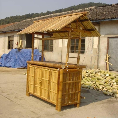 220x160cm Tiki Bar Bamboo Bench Bar met Waterdicht Dak zitten Openlucht voor