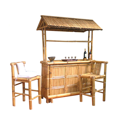 220x160cm Tiki Bar Bamboo Bench Bar met Waterdicht Dak zitten Openlucht voor