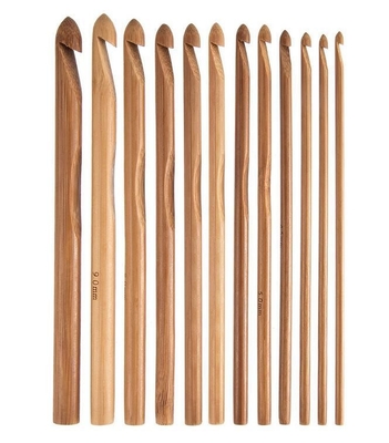Met de hand gemaakte Houten de Haaknaald Vastgestelde Lichte Vlotte Oppervlakte van het Giftenbamboe