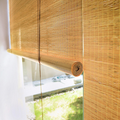 Privacy Indoor bamboe rolluiken met lift, anti UV waterdichte bamboe gordijnen