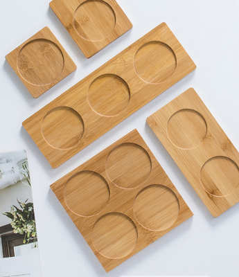 6 pak 9cm Bamboeonderleggers voor glazen om Vormlaser Logo Bar Home Cup Coasters