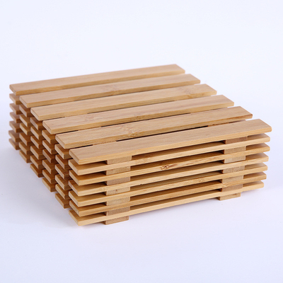 De lichte Natuurlijke Schotel Comfortabel Mat For Succulent Plant Pots van de Bamboe Houten Installatie