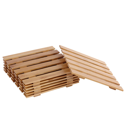 De lichte Natuurlijke Schotel Comfortabel Mat For Succulent Plant Pots van de Bamboe Houten Installatie