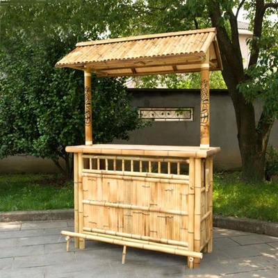 Tiki Bar Patio Buitenbar, Bamboe Set, Islander Tiki Bar Met Palapa Top En opslagruimte Voor Tuin Patio Luau Party