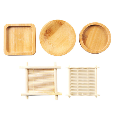 Bamboe-coasters voor ambachten, vierkante ronde coasters voor ambachten bekleed gewone drinkbekercoasters met geschikte grootte