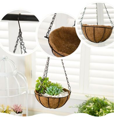 Coconut Coir Hanging Planter Basket Met Hanger Natuurlijke milieuvriendelijke plantenpot voor binnentuin