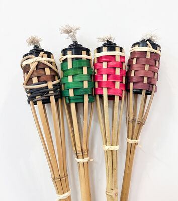 Natuurlijke Bamboe Fakkel voor Buiten Camping Tuinfeest Decor Handgemaakte Milieuvriendelijke Vuur Fakkel Waterdicht