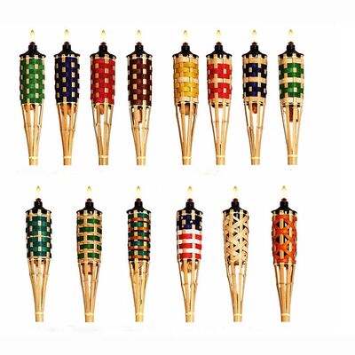 Natuurlijke Bamboe Fakkel voor Buitencamping, Tuinfeestdecoratie, Handgemaakte Milieuvriendelijke Vuurfakkel, Waterdicht