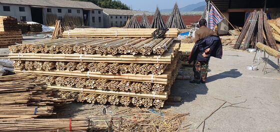 Eco Friendly Decorative Raw Bamboo Poles Dia.0.8cm x 100cm Lengte