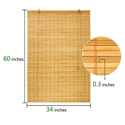 Natural Bamboo Roll Up Blinds Custom Sizes for Window Shades Outdoor Patio Sunscreen Curtains