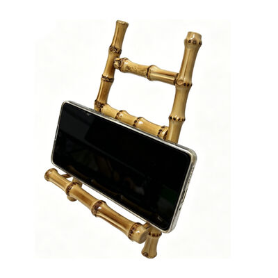Portable & Space-Saving Bamboo Stand met 3-in-1 Universal Compatibility en Adjustable Viewing Angles voor Phone en Tablet