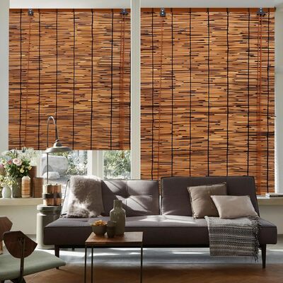 Natuurlijke rieten roll-up blind met 70% licht blokkering Makkelijk te installeren en langere levensduur voor veranda decoratie