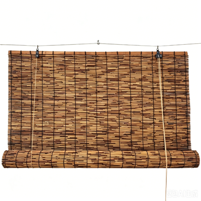 Natuurlijke rieten roll-up blind met 70% licht blokkering Makkelijk te installeren en langere levensduur voor veranda decoratie